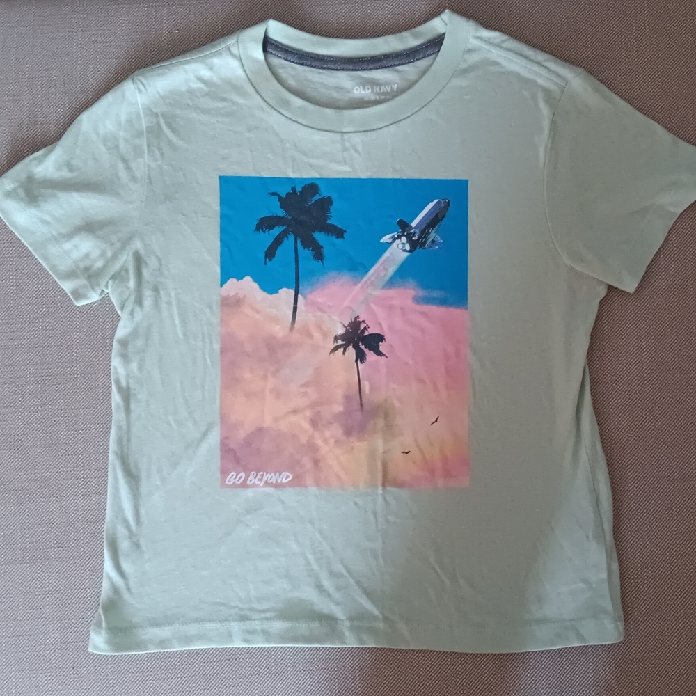 Old Navy Graphic Tee with Palm Trees and Rocket